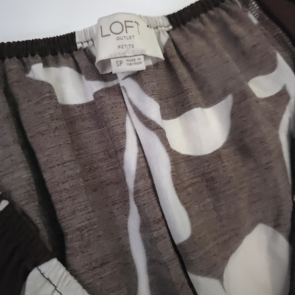 Loft Floral Brown and Cream Dress Small Petite Maxi - Picture 6 of 11